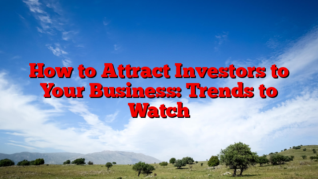 How to Attract Investors to Your Business: Trends to Watch