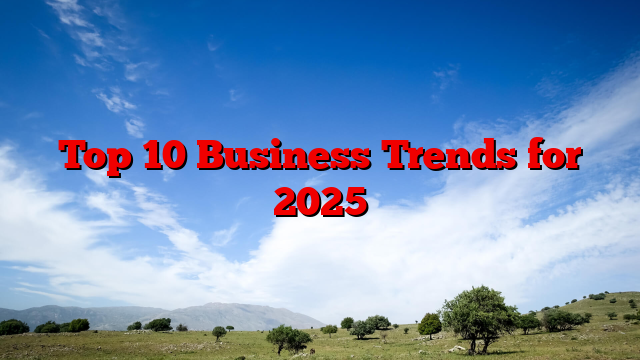 Top 10 Business Trends for 2025