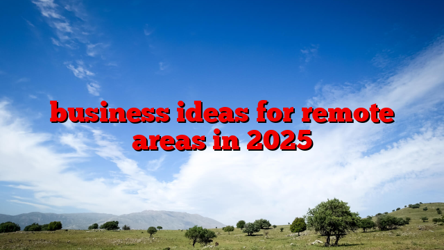 business ideas for remote areas in 2025